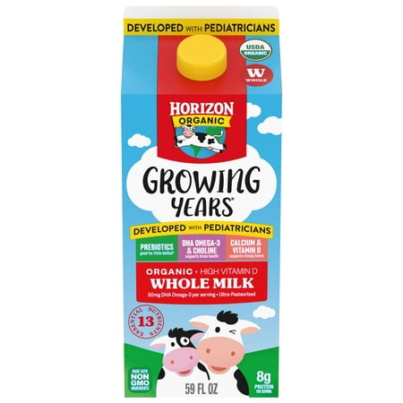 Horizon Organic Growing Years Organic Whole Milk for Kids, 59 fl oz Carton