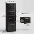 thumbnail image 3 of HOMCOM 4 Drawer File Cabinet with Lock, Vertical Filing Cabinet, Black, 3 of 10