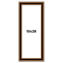 10x28 Frame Gold Brown Plein Air Vintage Solid Wood Picture Frame | 1.75 Inches Moulding Width |