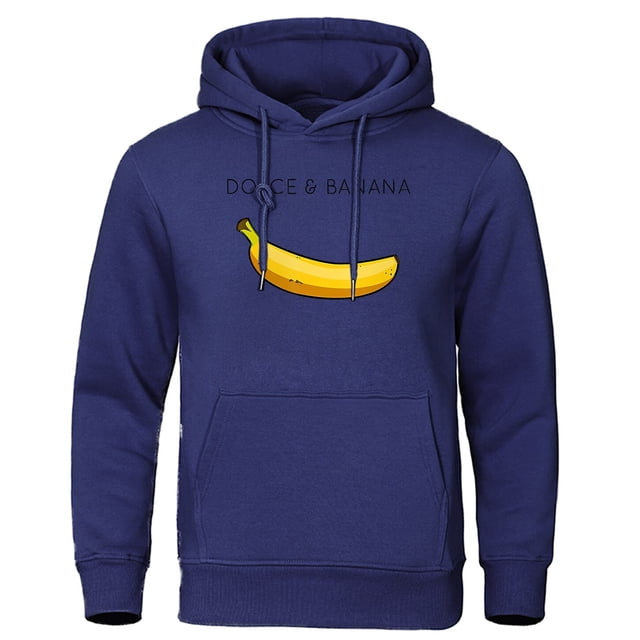 Sudadera holgada con estampado de Dolce y plátano para hombre, suéter informal con capucha y bolsillo, ropa deportiva cálida, otoño xuanjing unisex