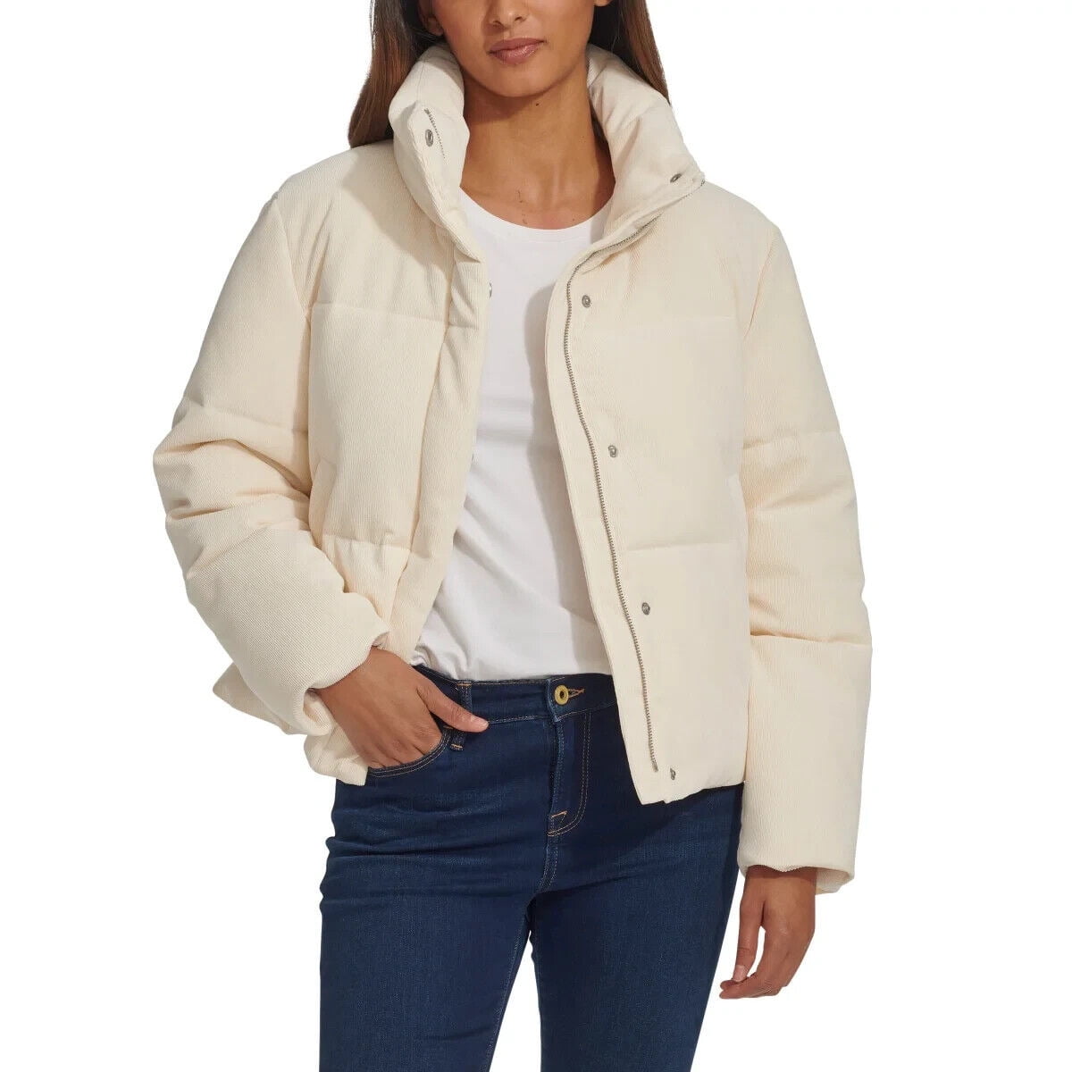 即購入OK Eaphi corduroy puffy jacket ivory CORDUROY PUFFY JACKET / ivory , beige / short , 2 2024AW