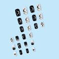 thumbnail image 4 of Press on Nails Long Stiletto Fake Nails 3D Snake Design Black White 2 Sets Sixdian, 4 of 9