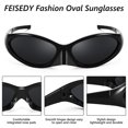 thumbnail image 7 of FEISEDY Wrap Around Fashion Sunglasses for Men Women Trendy Sport Sun Glasses Punk Y2K Eyewear B2340, 7 of 7