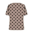 thumbnail image 5 of iHengLiXing Tops for Women Plus Size Women's Summer Fashion Polka Printed Collar Casual Short Sleeved Top Short Sleeved-neck Top/shirt Brown XL, 5 of 5