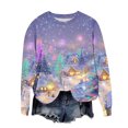 thumbnail image 6 of Uootdi Plus Size Christmas Womens Gift Long Sleeve Sweatshirt Funny Xmas Tree Santa Reindeer Snowman 3D Print Graphic Sweatshir ts, 6 of 7