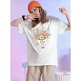 thumbnail image 1 of Camiseta informal de verano para mujer, moda de San Valentín, flores, te amo, estampado de dibujos animados, manga corta, cuello redondo, corte ajustado, ropa de calle, 1 of 7