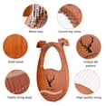 thumbnail image 4 of 16 String Lyre Harp Solid Wood String Instrument with Elk Pattern Tuning Hammer Strings Cleaning Cloth Picks for Beginners, 4 of 7