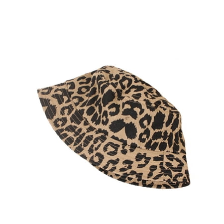 

Dewadbow Infant Kids Girls Bucket Hats Leopard Print Casual Caps