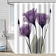 thumbnail image 2 of Cortina de ducha de poliéster con diseño de flores, impermeable, resistente a la humedad y al moho, para baño, 2 of 6
