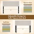 thumbnail image 3 of Gymax Upholstered Headboard Queen/Full SizeVertical Quilted Linen Fabric Bed Frame Beige, 3 of 10