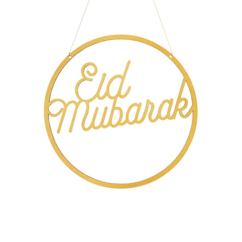 Eid Mubarak Wooden Ornament Ramadan Wood Decor Moon Star Hanging