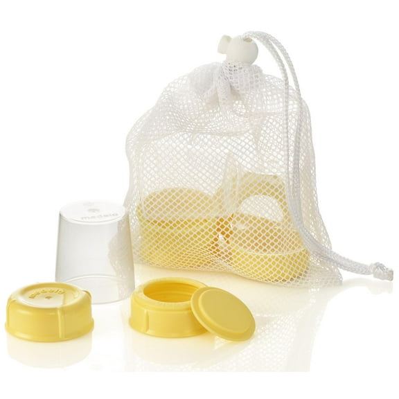 Medela Breastmilk Bottle Spare Parts with 3 Slow-flow Wide Base Nipples by Me