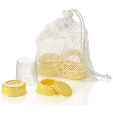 Medela Breastmilk Bottle Spare Parts with 3 Slow-flow Wide Base Nipples by