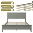 thumbnail image 3 of Aukfa Full Size Bed Frame, Solid Wood Platform Bed with Headboard, Gray, 3 of 8