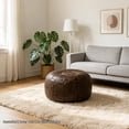 thumbnail image 6 of Thgonwid Unstuffed 21.7*13.7 inch Indoor Vegan Leather Pouf, Deep Coffee (No Filler), 6 of 7