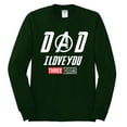 thumbnail image 2 of Wild Bobby, Dad I Love You 3000 Endgame Superhero Gift Idea, Father's Day, Men Long Sleeve Shirt, Forest Green, X-Large, 2 of 4
