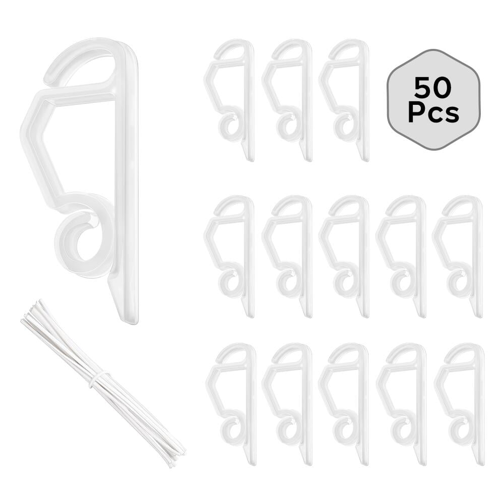 FGY 50PCS Holiday Light Clip Set with Twist Tie Christmas Light Clip for Mini, Rope, Icicle