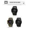 thumbnail image 3 of SKMEI Men's Military Waterproof Watch with Stop Watch, Compass Countdown EL Glow Sport Watch, Black Gold, 3 of 16