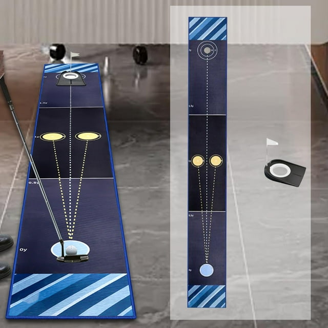 Tapete de putting de golf, tapete de golpeo de golf, putter de doble velocidad para mejorar las habilidades, para jugadores de oficina y jardín,