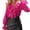 #0476-Hot Pink, variant on Uoodti Women's Long Sleeve Tops Ruffle V Neck Chiffon Blouse Fall Outfits Trendy Work Shirts Gift Dressy Casual