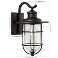 thumbnail image 3 of JONATHAN Y Westfield 10.5" 1-Light Iron/Seeded Glass Rustic Industrial Cage LED Outdoor Sconce, Oil Rubbed Bronze, 3 of 10
