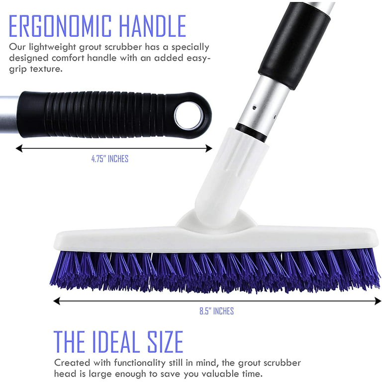 Grout Scrub Brush with Long Extendable Telescopic Handle – FoxTrotLiving