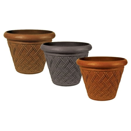 - Arcadia Garden Basketweave Pot 18 diam. x 14H in.