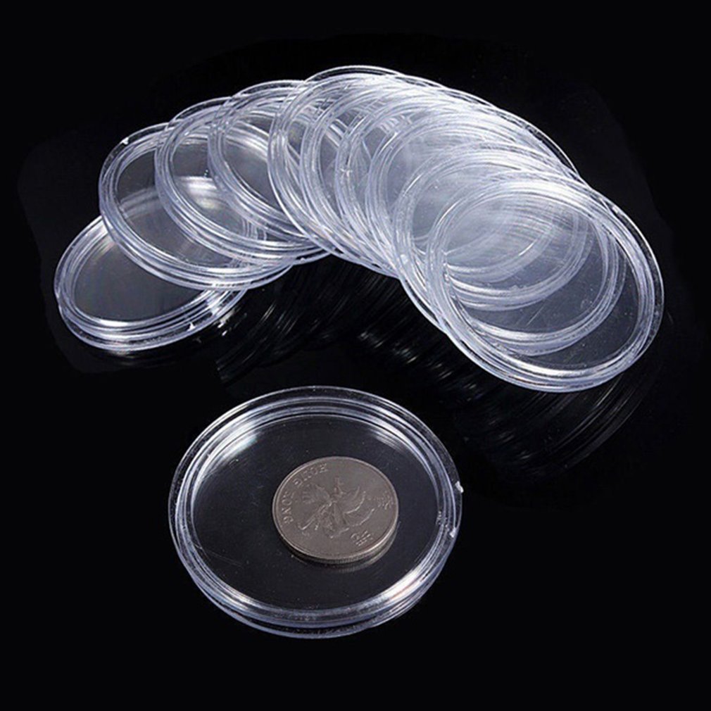 Coin Collection box Xgz 100pcs 30/ mm moneta rotonda di plastica trasparente Storage box collezione di monete del display custodia organizer Container