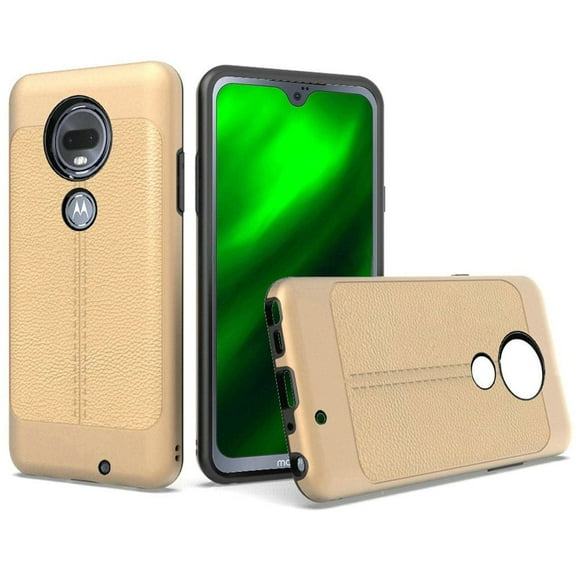 GSA Leather Design Hybrid Case for Motorola Moto G7 Power & Supra - Gold