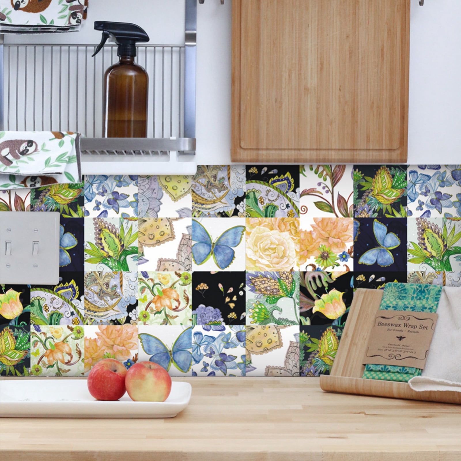 24 pcs Peel and Stick Backsplash for Tile Stickers, 6"x6" Inches Self Adhesive Removable Waterproof for Walls Stickers, Vinyl Tile for Kitchen Backsplash, Stairs, Stick on Tiles