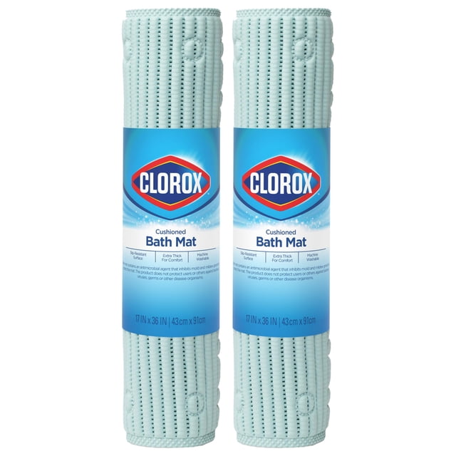 Alfombra de baño Clorox Duck Brand, antideslizante, para bañeras, 43 x 91 cm, color azul cielo