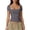 Dark Gray, variant on Women's Square Neck Short Sleeve Double-Layer Tops Basic Slim Fit Going Out T Shirt Green L