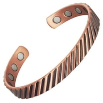 Wollet Magnetic Cuff Copper Bracelet for Men and Women, Length 6.5in