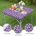 thumbnail image 4 of Purple Butterfly Pattern Square Fitted Tablecloth with Elastic Edge,Square Table Cover,Washable Elastic Table Cover for Home Kitchen Party Decor 34"x34", 4 of 6