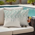 thumbnail image 2 of Outdoor Pillow Cover Teal Green Floral Set of 2 Waterproof Throw Pillowcases Spring Flowers Decorative Patio Furniture Pillows for Couch Garden Indoor & Outdoor Use, 2 of 9
