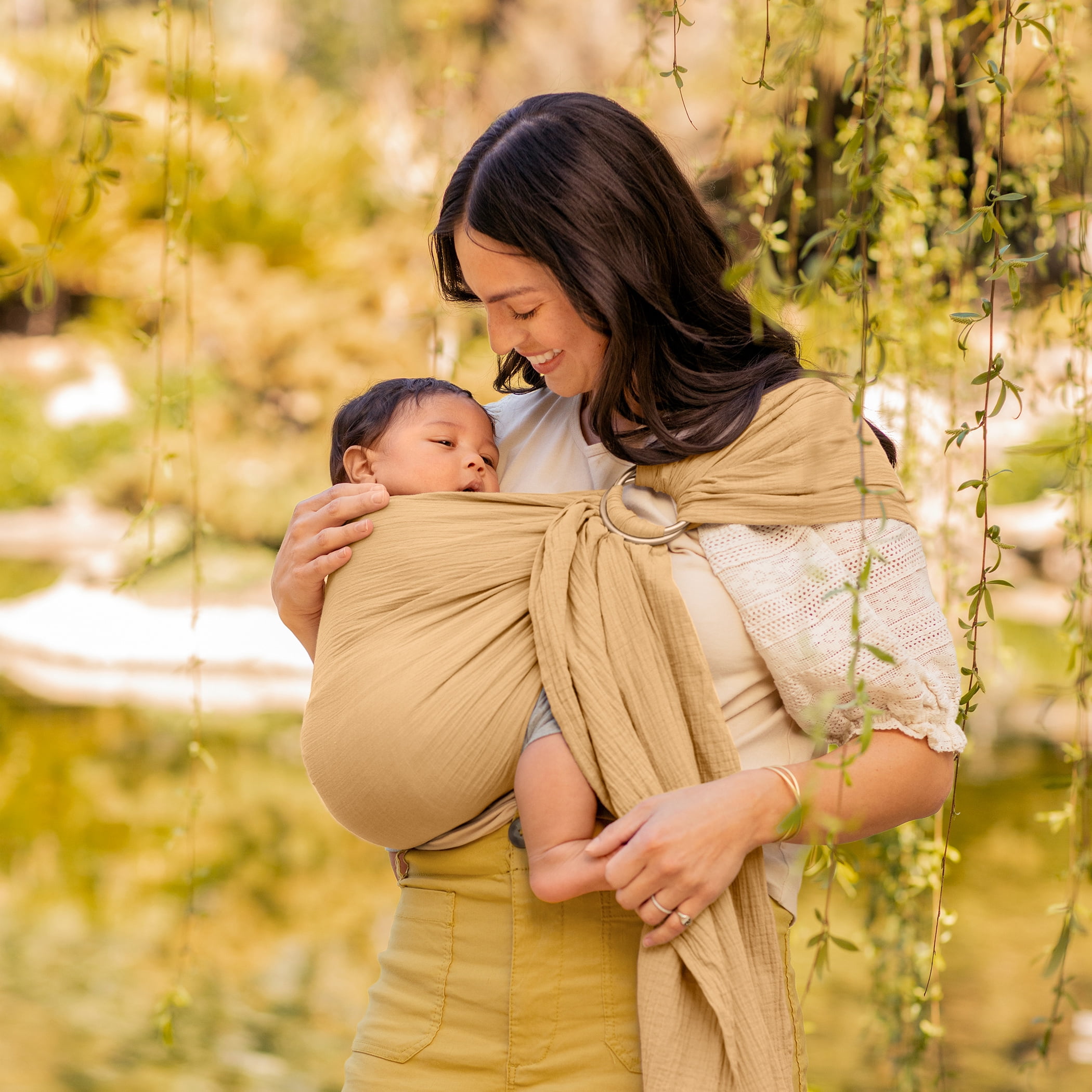 Moby Wrap Ring Sling Baby Carrier in Saffron