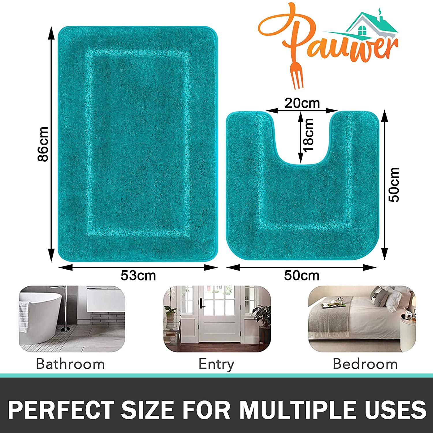 Bath Rug Set 2 Pieces Microfiber Non Slip Absorbent Bath Mat And Toilet Mat U Shaped Contour Rug For Bathroom Beige 53 X 86 Cm 50 X 50 Cm Walmart Canada