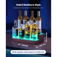thumbnail image 2 of VEVOR LED Lighted Liquor Bottle Display, 2-Tier 16 Inch Whiskey Rack, Supports USB, Illuminated Home Bar Shelf with RF Remote & App Control, 2 of 9
