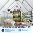 thumbnail image 3 of 6'x9' Walk-in Greenhouse – Heavy-Duty Aluminum Frame, Polycarbonate Panels, Quick Setup, Roof Vent, Large Outdoor Greenhouse Kit for Garden & Backyard, Clear, 3 of 9