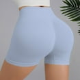 thumbnail image 5 of PEASKJP Biker Shorts for Women High Waist Tummy Control Soft Stretch Running Compression Shorts Workout Yoga Shorts Light Blue L, 5 of 5