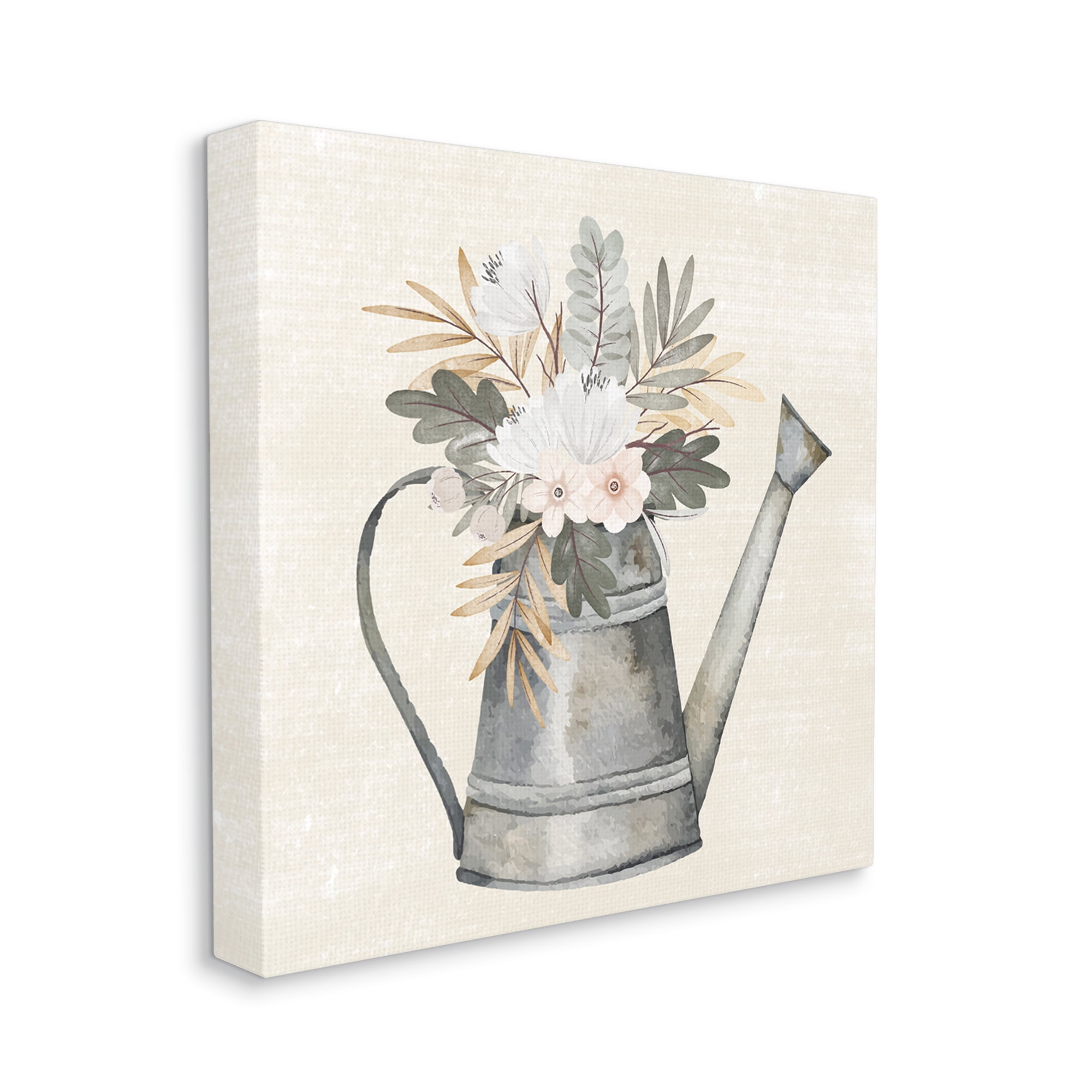 Stupell Country Botanical Watering Can Bouquet Botanical & Floral Painting Gallery Wrapped Canvas Print Wall Art