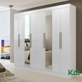 thumbnail image 4 of Armario Closet Moderno Kingshouse con Espejo 3 Puertas 2 Cajones Blanco, 4 of 7