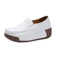 thumbnail image 2 of Zapatillas de invierno para mujer, plataforma, versión coreana, zapatos de mujer sin cordones blanco, 2 of 9