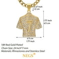 thumbnail image 6 of NEGS 18K Gold Plated Soccer Jersey Number 7 Pendant 7mm Chain Football Star Player Stainless Steel Necklace for Men, 6 of 7