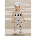 thumbnail image 5 of BemeyourBBs Baby Boy Football Embroidered Overalls Plaid Sleeveless Jumpsuit, 5 of 9