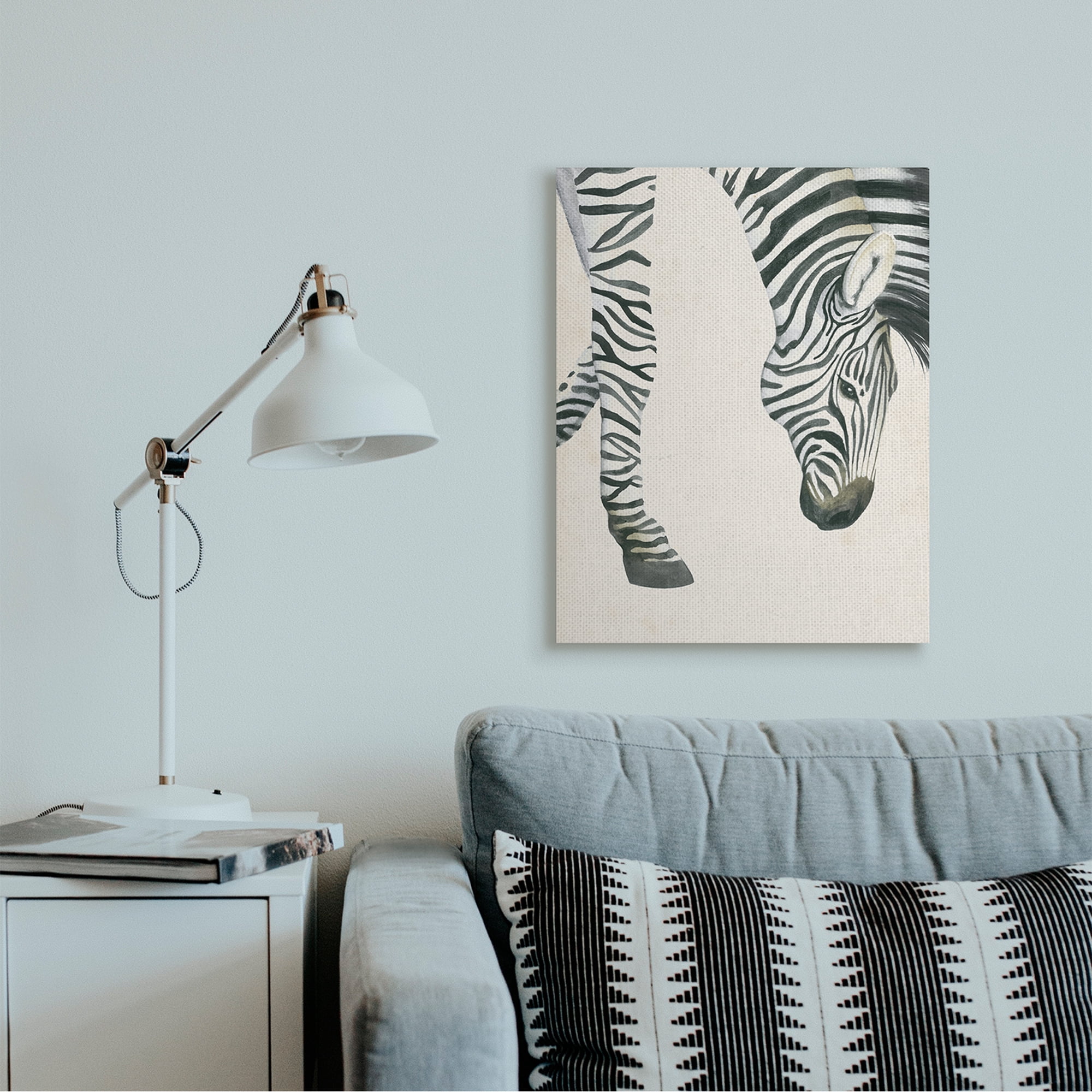 Stupell Industries Zebra Grazing Striped Safari Animal Hoof Detail Canvas Wall Art by Grace Popp