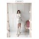 thumbnail image 4 of Vestido de punto Mujer de manga larga Blanco Otoño $ Temperamento de mujer Cuello redondo Plisado Base elástica delgada Falda $ Otoño Elástico Plisado Vestido de punto fino Ormromra HMHZ1829-1, 4 of 4