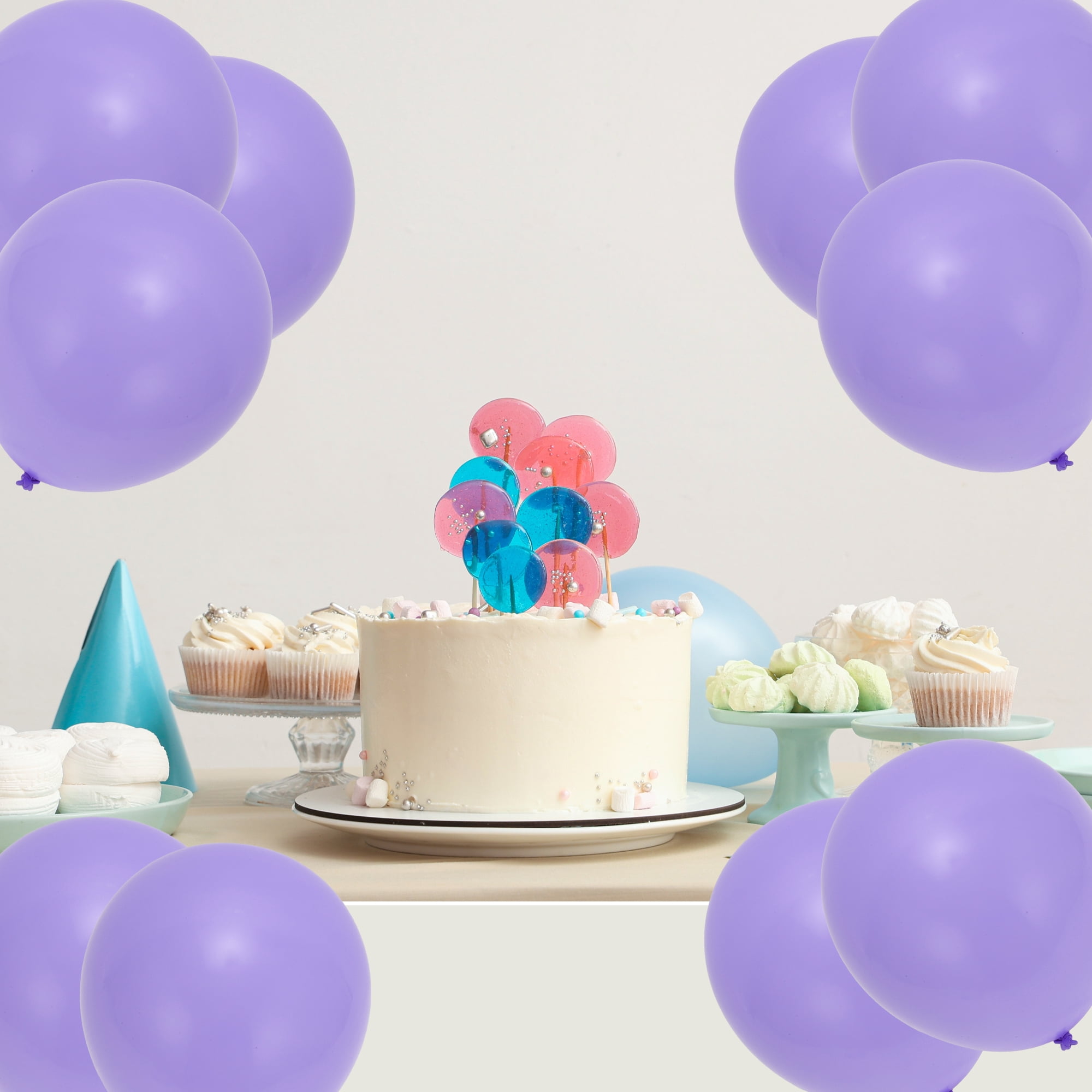 Unique Bargains 20 Pcs Latex Party Balloons 10-inch Round Helium Balloon Purple