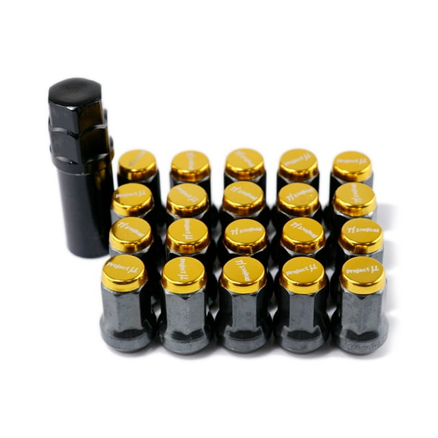 Langgg 20 Pieces Car Exterior Wheel Rims Screw Nut Replacement Part Vehicle Mounted Screws Bolts Stud Automotive Accessory Red Gold
