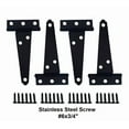 thumbnail image 4 of QCAA Stainless Steel Light Tee Hinge, with Stainless Steel Screw, 4" x 2-5/16" x 1.4 mm, Black Coated, 4 Pack, Made in Taiwan, 4 of 4